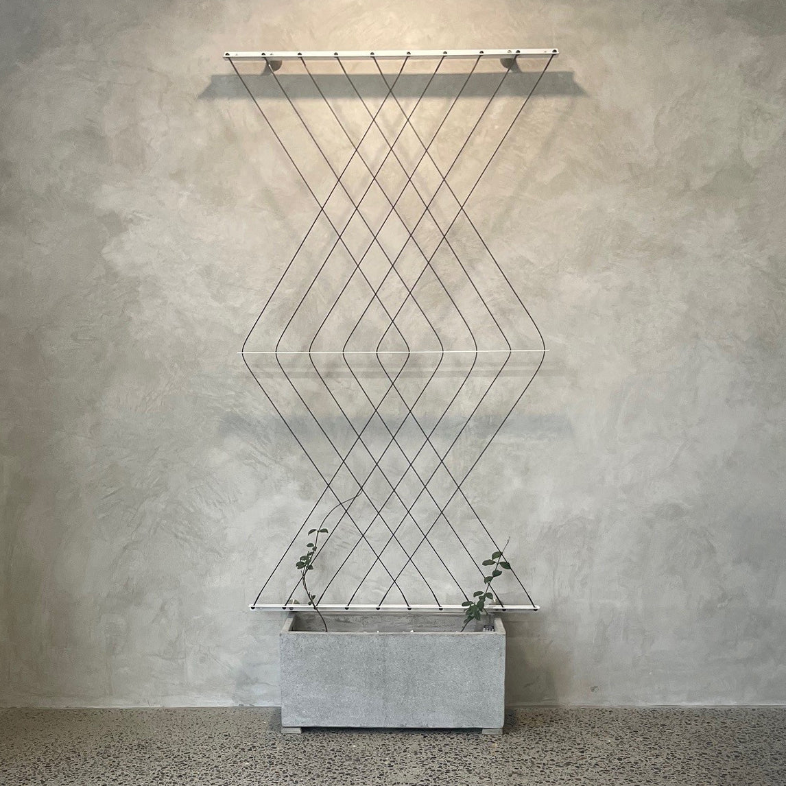 Living Designs Diamond Plant Trellis Kit 1850mm x 1075mm - Large - Black Cable