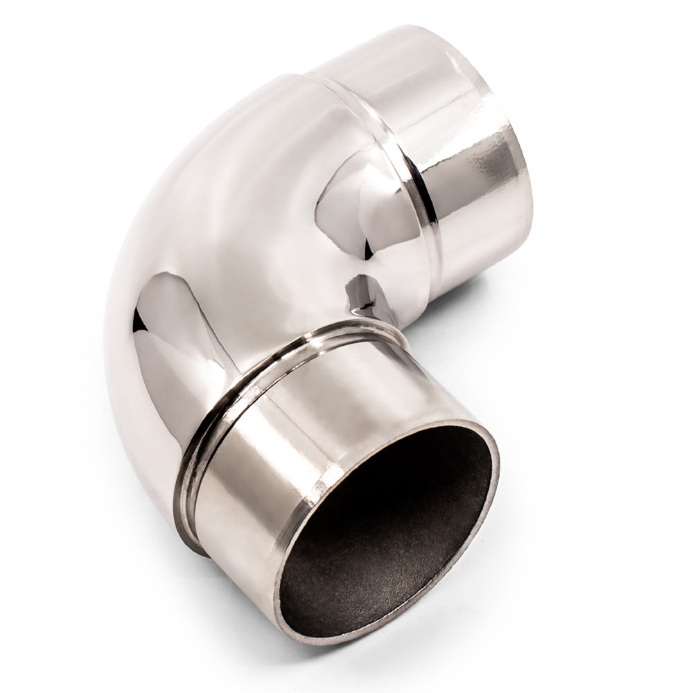 90 Degree Radius Elbow to Suit 1.6mm Round Tube 316 Grade Stainless Steel - Mirror Polish - SIZES: 38.1mm 50.8mm