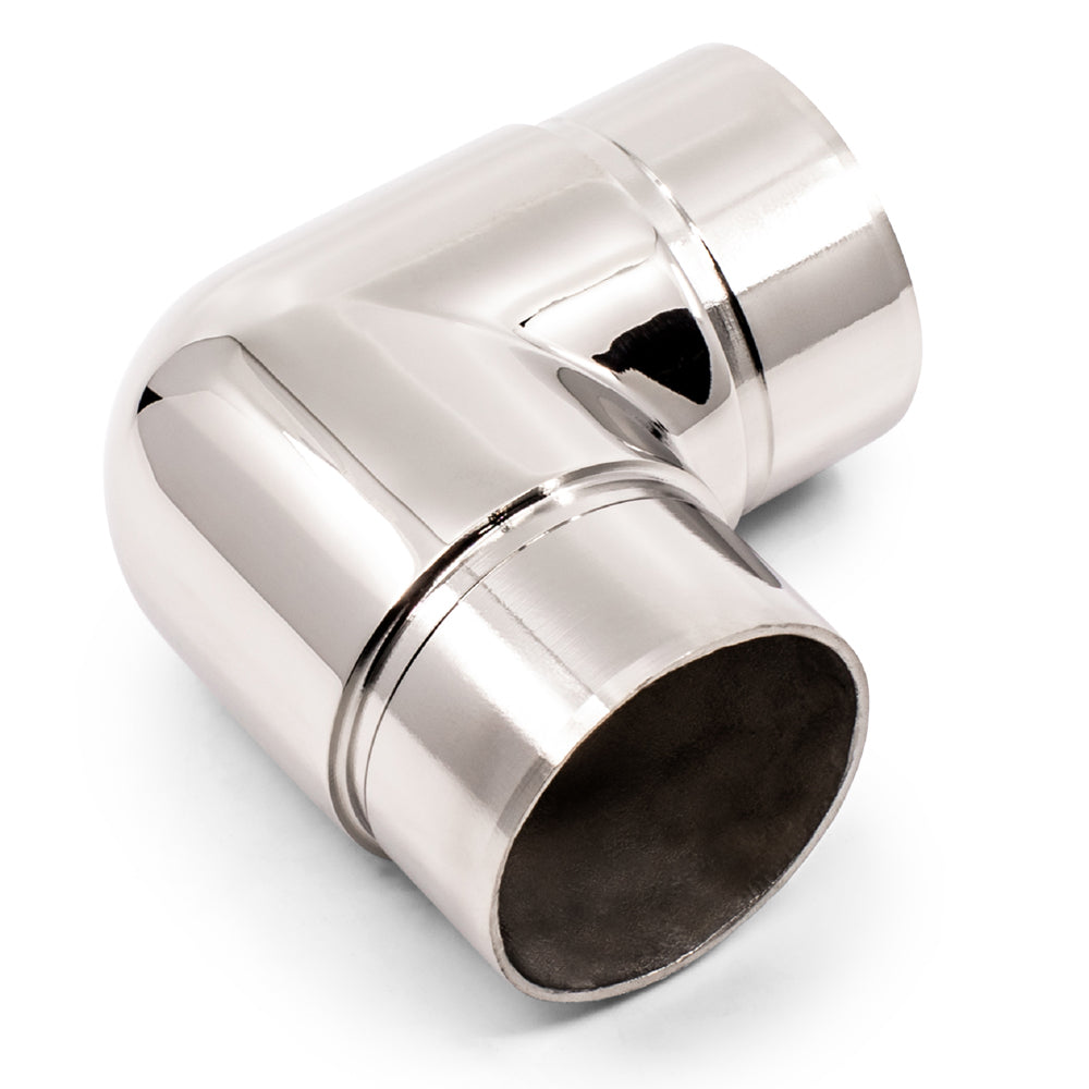 90 Degree Elbow to Suit 1.6mm Round Tube 316 Grade Stainless Steel - Mirror Polish - SIZES: 25.4mm, 38.1mm 50.8mm