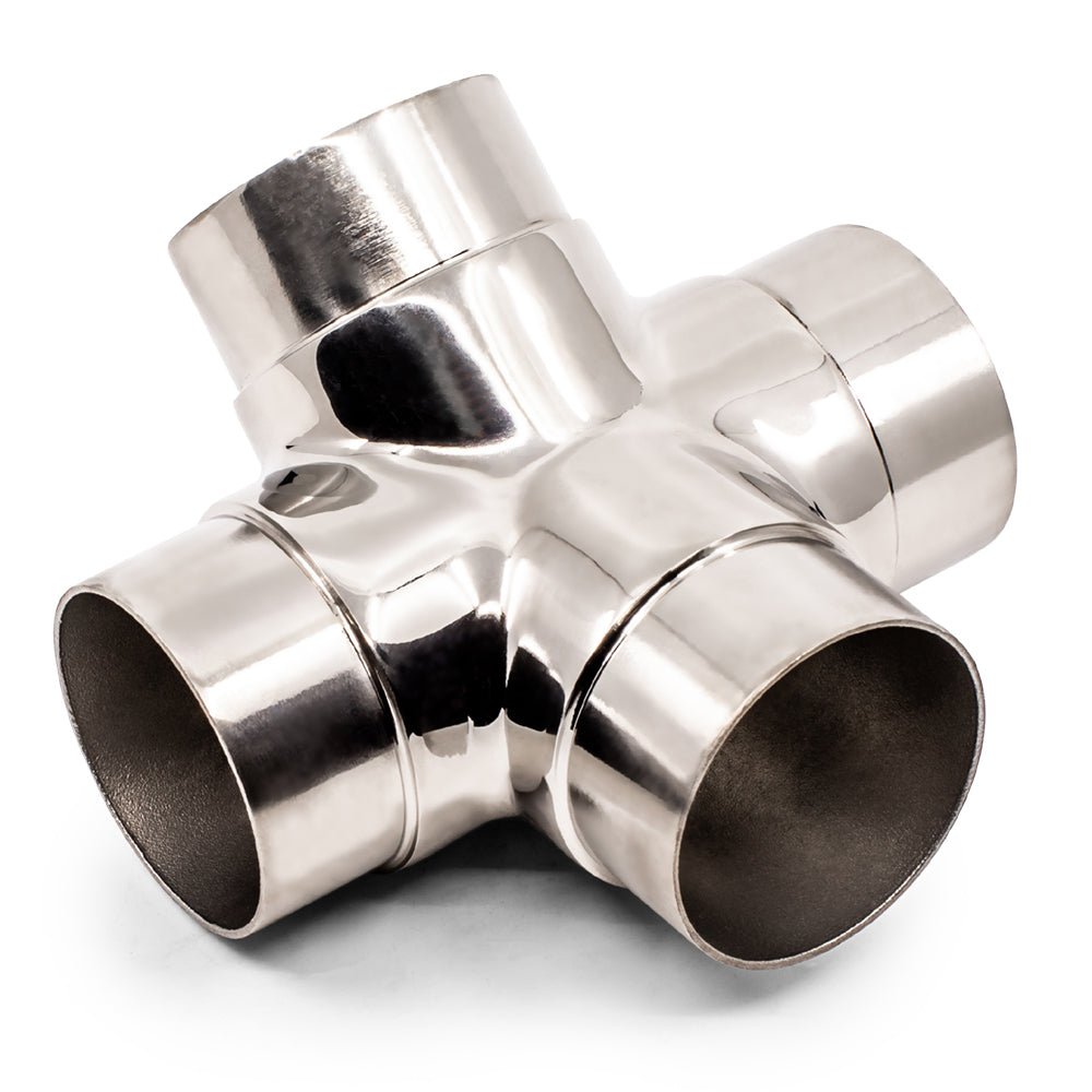 135 Degree Star Joiner to suit 2 (50.1mm) x 1.6mm Round Tube 316 Grade Stainless Steel - Mirror Polish