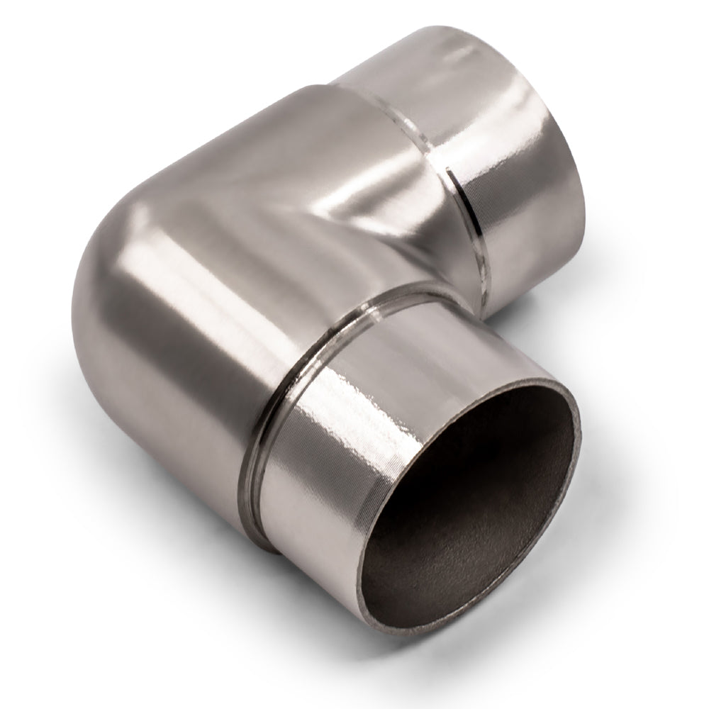 90 Degree Elbow Joiner to suit 2 (50.8mm) x 1.6mm Round Tube 316 Grade Stainless Steel - Satin Finish