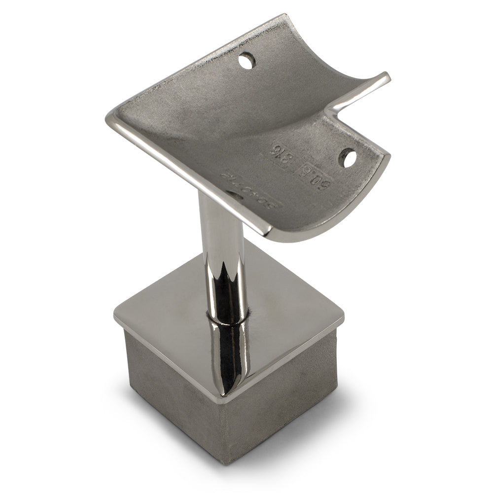 Post Reducer Corner 2 Radius Saddle to suit 2" (50.8mm) x 1.6mm Square Tube 316 Grade Stainless - Mirror Polish