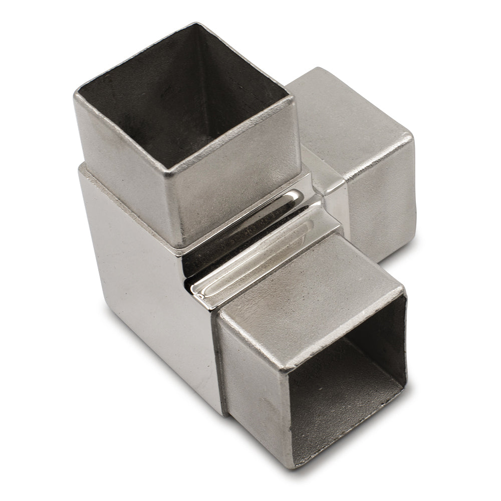 90 Degree Tee Joiner to suit 2 (50.8mm) x 1.6mm Square Tube 316 Grade Stainless - Satin Finish