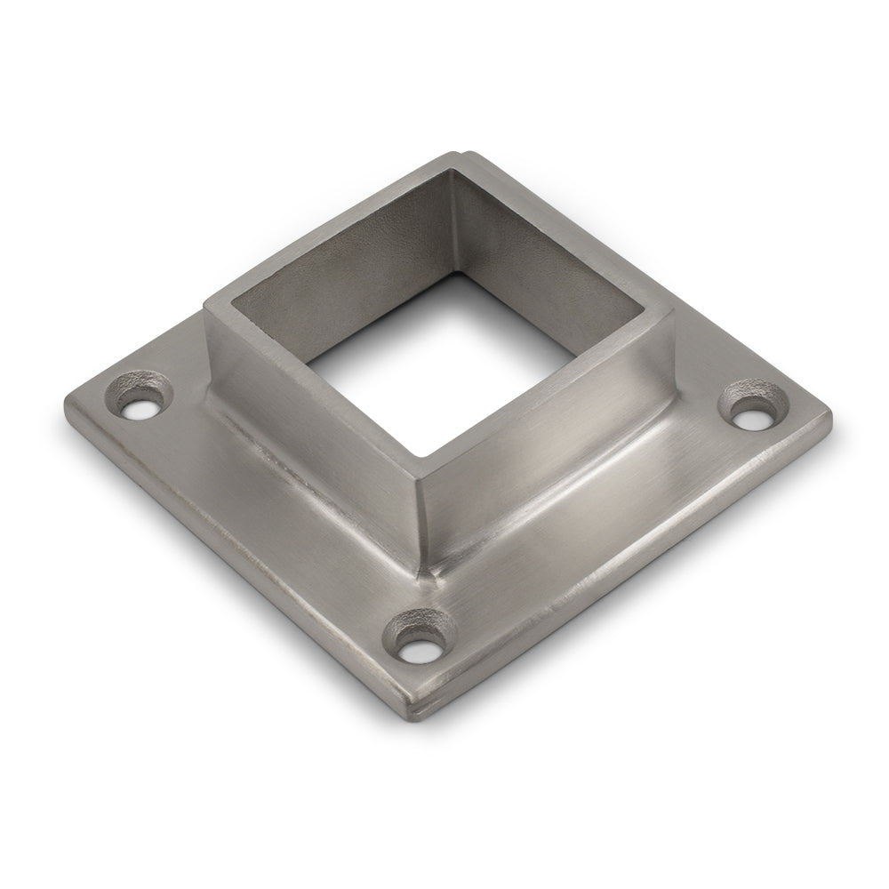 Square Flange 4 Holes to suit 2 (50.8mm) x 1.6mm Square Tube 316 Grade Stainless - Satin Finish