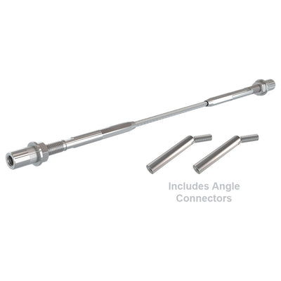 Bright Finish Factory Swaged Wire Balustrade - Metal Insert Stair System (Includes Angle Connectors) - Suits Metal Posts