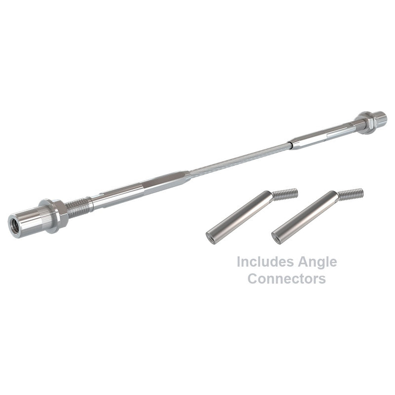 Bright Finish Factory Swaged Wire Balustrade - Metal Insert Stair System (Includes Angle Connectors) - Suits Metal Posts