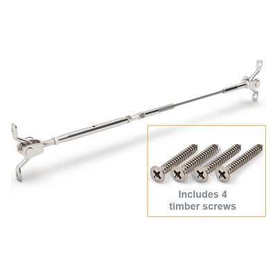 Bright Finish Factory Swaged Wire Balustrade - Rig Fork System with Saddles - Suits Timber Posts