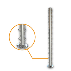 AWR Solutions - Round Corner Post with Saddles Mirror  - Welded Base Plate