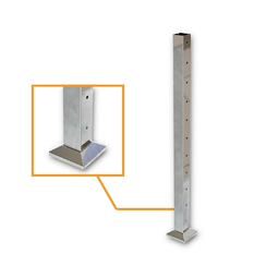 AWR Solutions - Square Int Post with 11 Holes Mirror - Base Plate and Cover