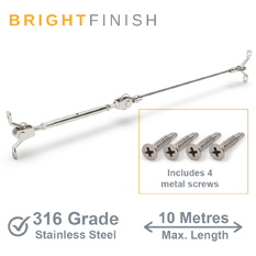 AWR Solutions - Bright Finish DIY Swaged Wire Balustrade (Supplied as components only) - DIY Rigging Screw System - Suits Metal Posts