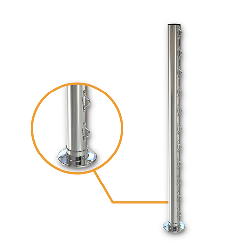 AWR Solutions - Round End Post with Saddles Mirror  - Welded Base Plate