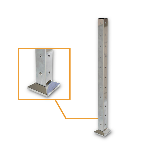AWR Solutions - Square Corner Post with Nutserts Mirror Polish - Base Plate and Cover