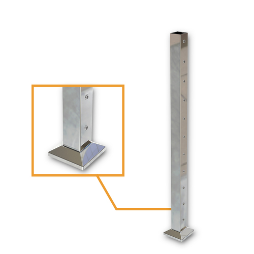 AWR Solutions - Square End Post with Nutserts Mirror - Base Plate and Cover