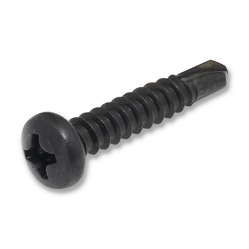 AWR Solutions - BlackEtch Screw Self Drill 304 Grade Stainless Steel Pan Phillips Drive 8g x 22mm - Black