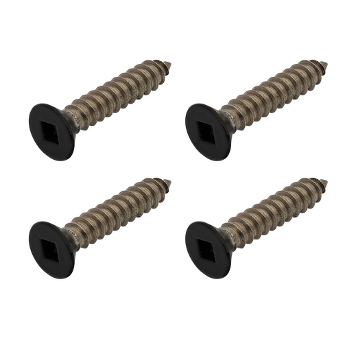AWR Solutions - Black Etch Self Tapping Screw CSK Head Square Drive 12g x 1/4" 316 Grade Stainless Steel - 4 PACK for top plate to Handrail