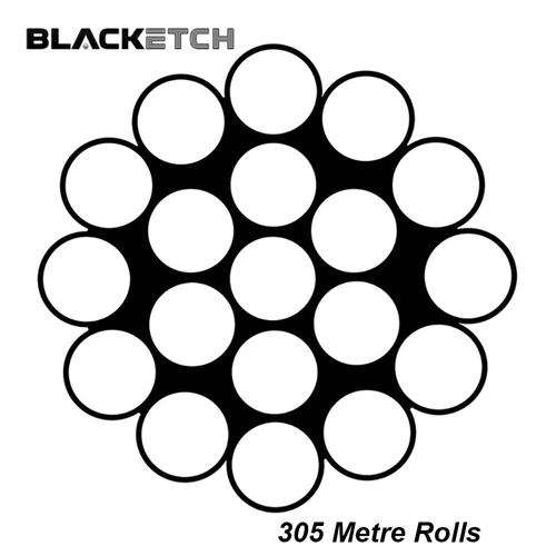 AWR Solutions - BlackEtch 3.2mm 1 x 19 Wire Rope 316 Grade Stainless Steel - 305 Metre Roll