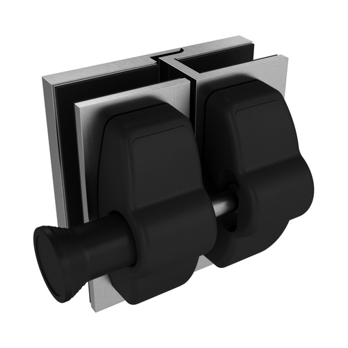 AWR Solutions - Latch Glass to Glass - 316 Grade Stainless Steel/Black - Satin Finish