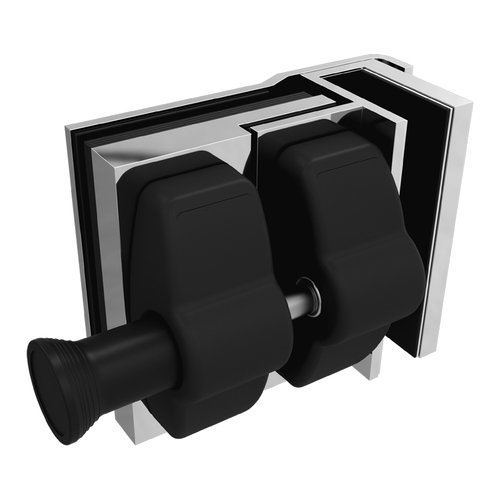 AWR Solutions - Latch Glass to Glass - 90 Degree External - 316 Grade Stainless Steel / Black - Mirror Polish