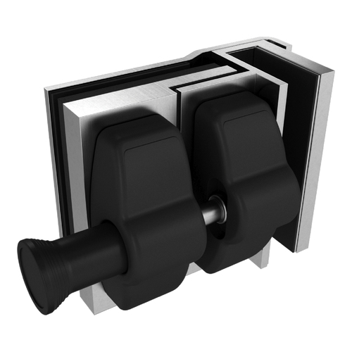 AWR Solutions - Latch Glass to Glass - 90 Degree External - 316 Grade Stainless Steel / Black - Satin Finish
