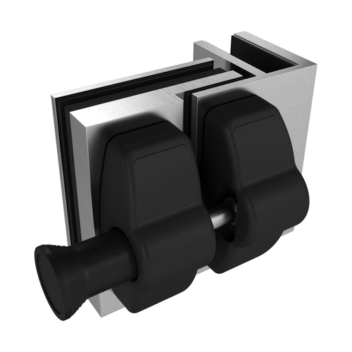 AWR Solutions - Latch Glass to Glass - 90 Degree Internal - 316 Grade Stainless Steel/ Black - Satin Finish