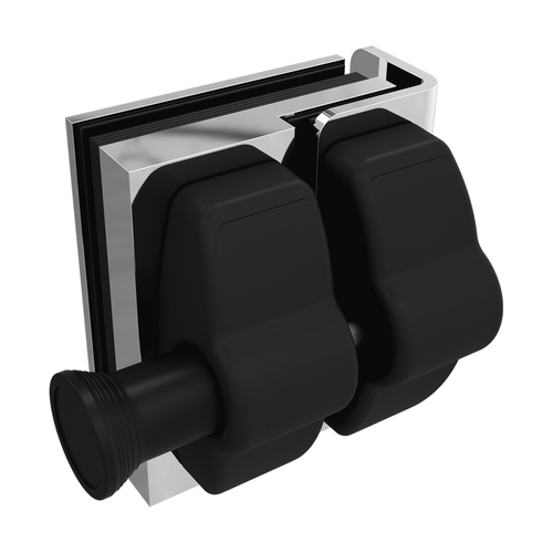 AWR Solutions - Latch Glass to Wall / Square Post - 316 Grade Stainless Steel / Black - Mirror Polish