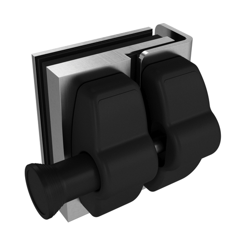AWR Solutions - Latch Glass to Wall / Square Post - 316 Grade Stainless Steel / Black - Satin Finish