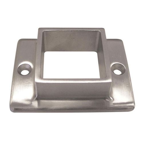 AWR Solutions - Oblong Flange 2 Holes to suit 2" (50.8mm) x 1.5mm Square Tube 316 Grade Stainless - Mirror Polish