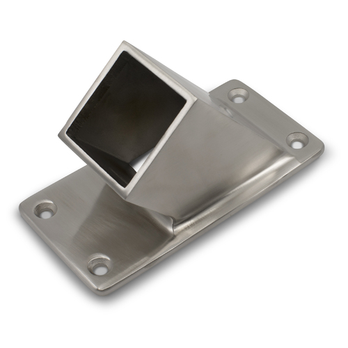 AWR Solutions - 37 Degree Wall Flange to suit 2" (50.8mm) x 1.5mm Square Tube 316 Grade Stainless - Mirror Polish