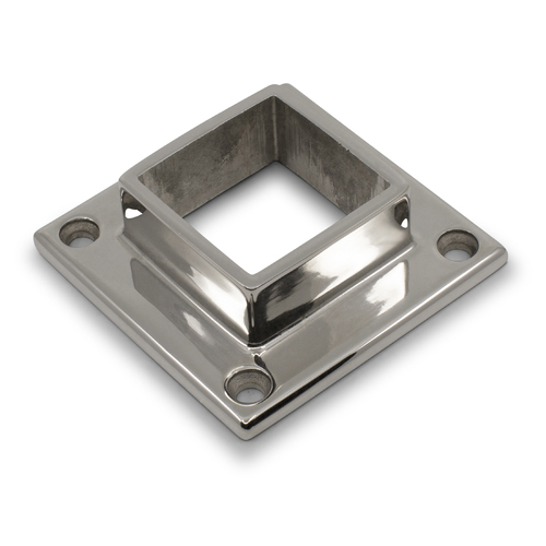 AWR Solutions - Square Flange 4 Holes to suit 2" (50.8mm) x 1.5mm Square Tube 316 Grade Stainless - Mirror Polish