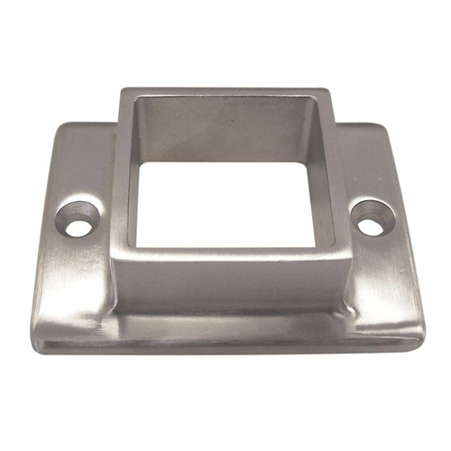 AWR Solutions - Oblong Flange 2 Holes to suit 2" (50.8mm) x 1.5mm Square Tube 316 Grade Stainless - Satin Finish
