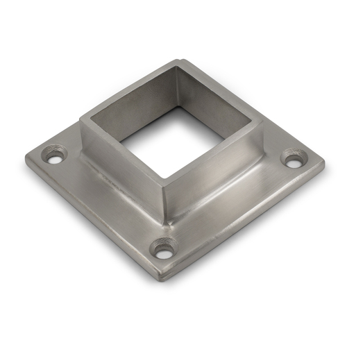 AWR Solutions - Square Flange 4 Holes to suit 2" (50.8mm) x 1.5mm Square Tube 316 Grade Stainless - Satin Finish