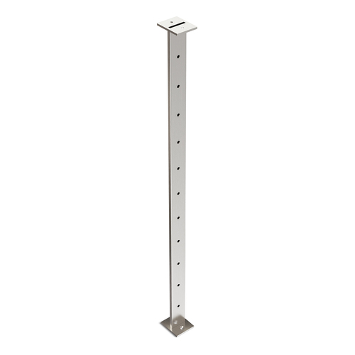 AWR Solutions - Intermediate Post 50mm x 10mm - 960mm high. Predrilled with 11 x 8mm holes at 80mm spacing - Satin Finish