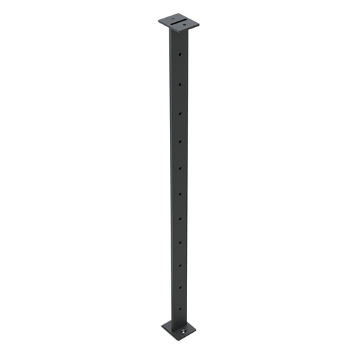 AWR Solutions - Intermediate Post 50mm x 10mm - 960mm high. Predrilled with 11 x 8mm holes at 80mm spacing - Aluminium -  Dulux Protexture Black