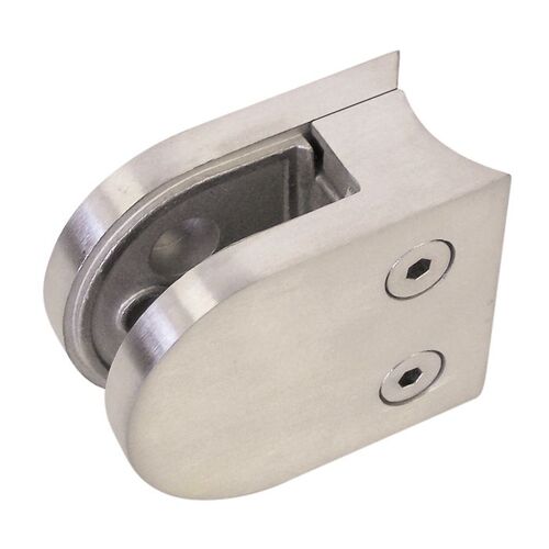 AWR Solutions - Glass Clamp Large D/Radius 2" Type to suit 6, 8, & 10mm Glass 316 Grade Stainless Steel - Satin Finish