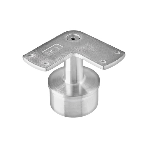 AWR Solutions - Corner Post Top - Flat Handrail - Round Base 50.8mm x 3.0mm - Satin Finish - 316 Stainless Steel