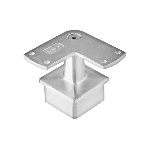 AWR Solutions - Corner Post Top - Flat Handrail - Square Base 50.8mm x 3.0mm - Satin Finish - 316 Stainless Steel