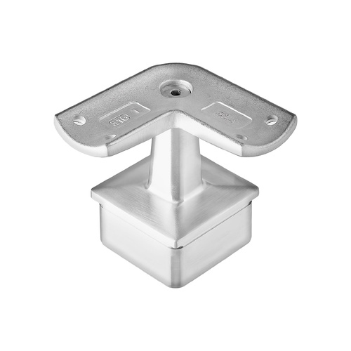 AWR Solutions - Corner Post Top - Round Handrail - Square Base 50.8mm x 3.0mm - Satin Finish - 316 Stainless Steel