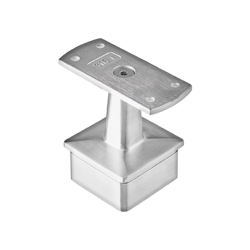 AWR Solutions - End Post Top - Flat Handrail - Square Base 50.8mm x 1.6mm - Satin Finish - 316 Stainless Steel