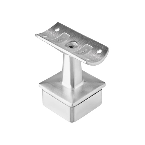 AWR Solutions - End Post Top - Round Handrail - Square Base 50.8mm x 3.0mm - Satin Finish - 316 Stainless Steel