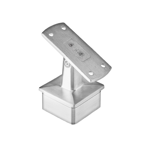 AWR Solutions - Stair End Post Top - Flat Handrail - Square Base 50.8mm x 3.0mm - Satin Finish - 316 Stainless Steel
