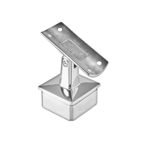 AWR Solutions - Stair Intermediate Post Top - Round Handrail - Square Base 50.8mm x 1.6mm - Mirror Polish - 316 Stainless Steel
