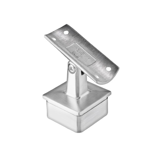 AWR Solutions - Stair Intermediate Post Top - Round Handrail - Square Base 50.8mm x 1.6mm - Satin Finish - 316 Stainless Steel