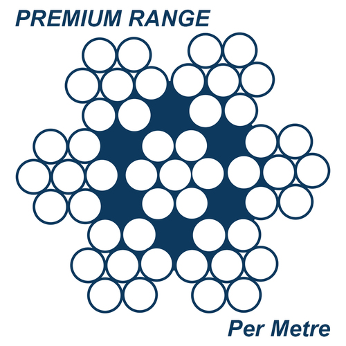 AWR Solutions - 3.2mm 7 x 7 Wire Rope Premium Quality Korean Made 316 Grade Stainless Steel - Per Metre