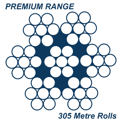 AWR Solutions - 3.2mm 7 x 7 Wire Rope Premium Quality 316 Grade Stainless Steel - 305M Reel