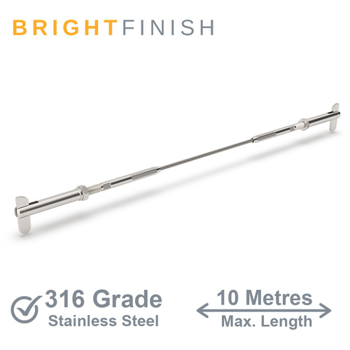 AWR Solutions - Bright Finish Factory Swaged Wire Balustrade - Toggle Lock System - Suits Metal Posts