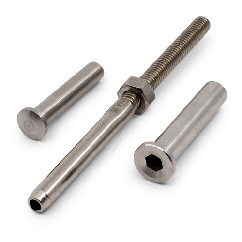 AWR Solutions - Bright Finish Tensioner Terminal Kit for 3.2mm Wire Rope - Suits Timber or Metal Posts
