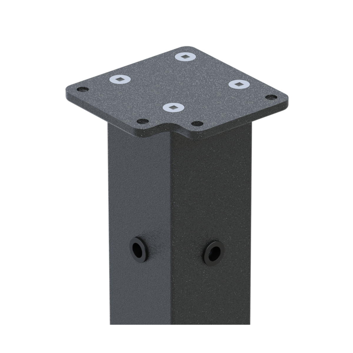 Wire balustrade corner post - Protexture Black - top saddle detail