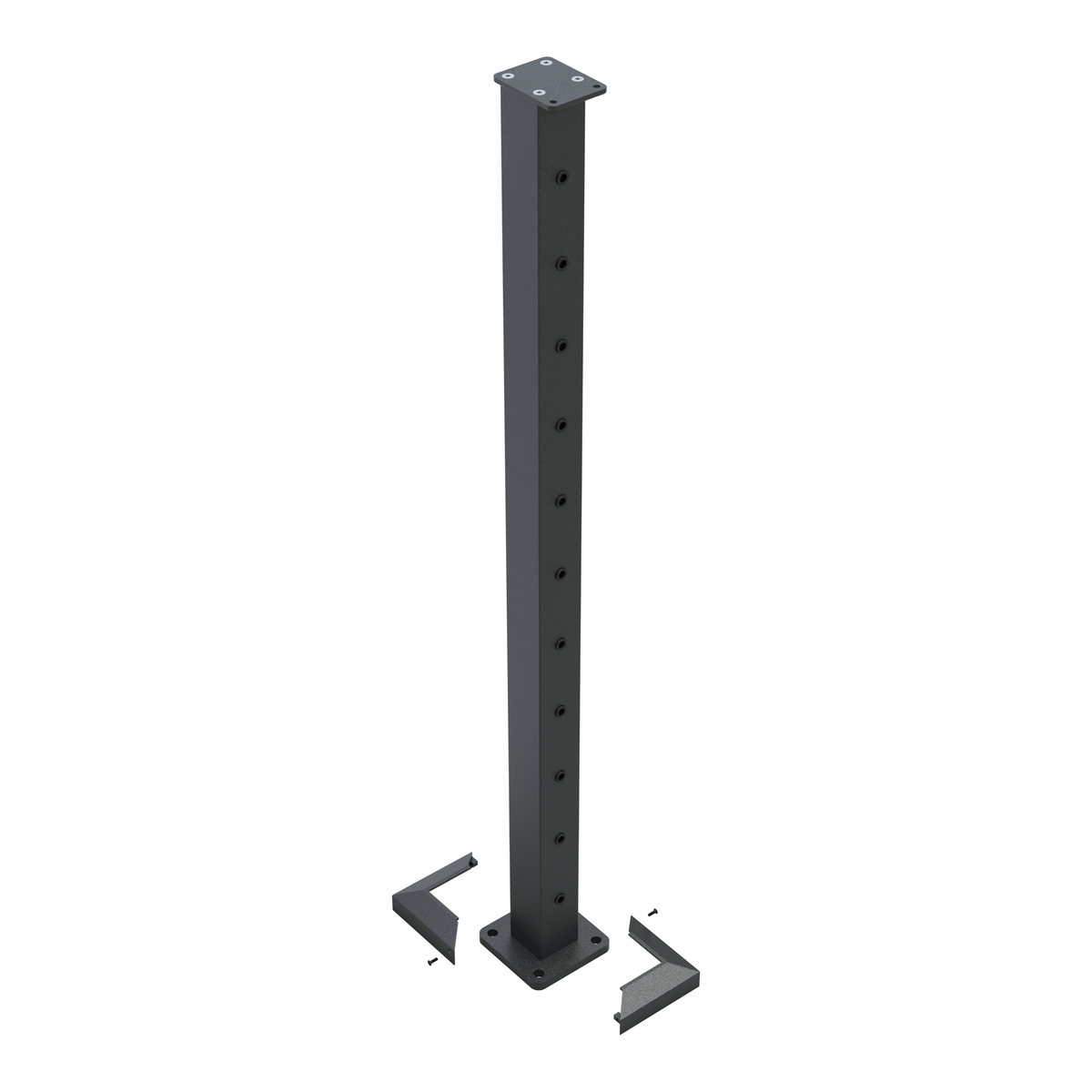 Wire balustrade end post - Protexture Black - base cover exploded