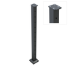 Wire balustrade end post - Protexture Black - full view