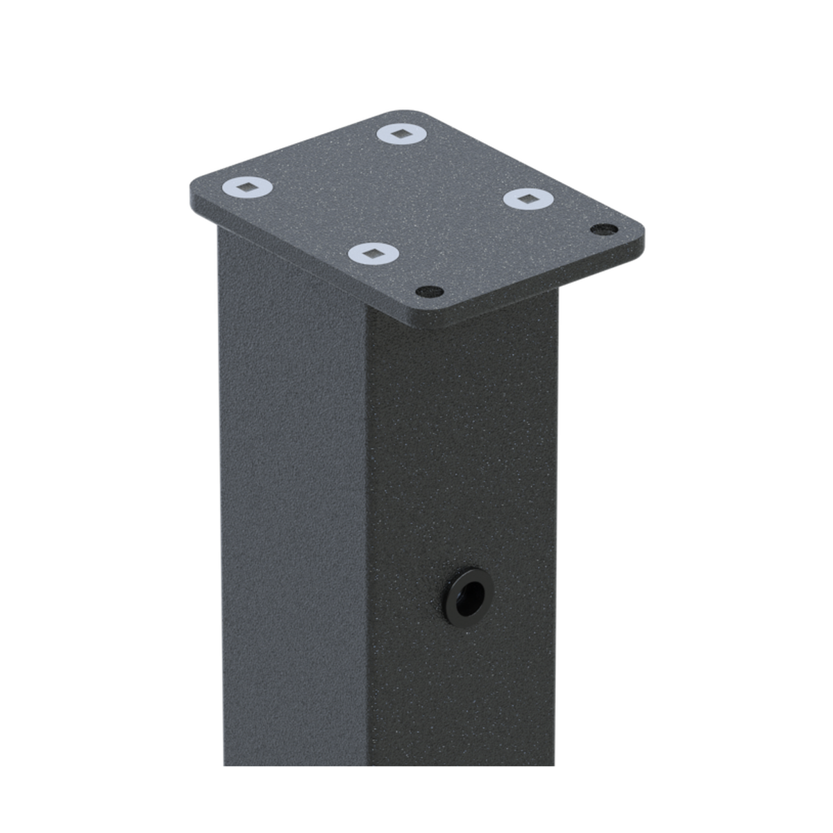 Wire balustrade end post - Protexture Black - top saddle detail